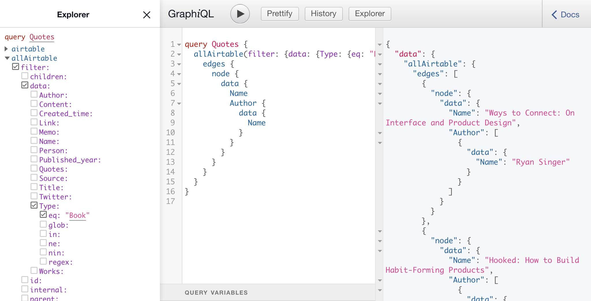 GraphQL query
example