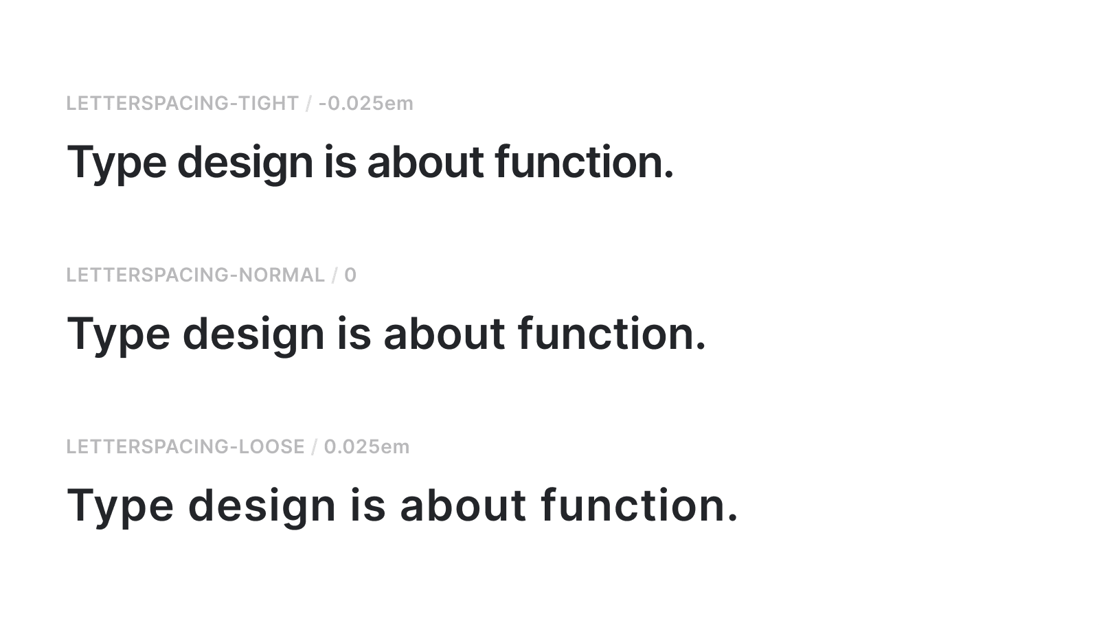 Text letter spacings